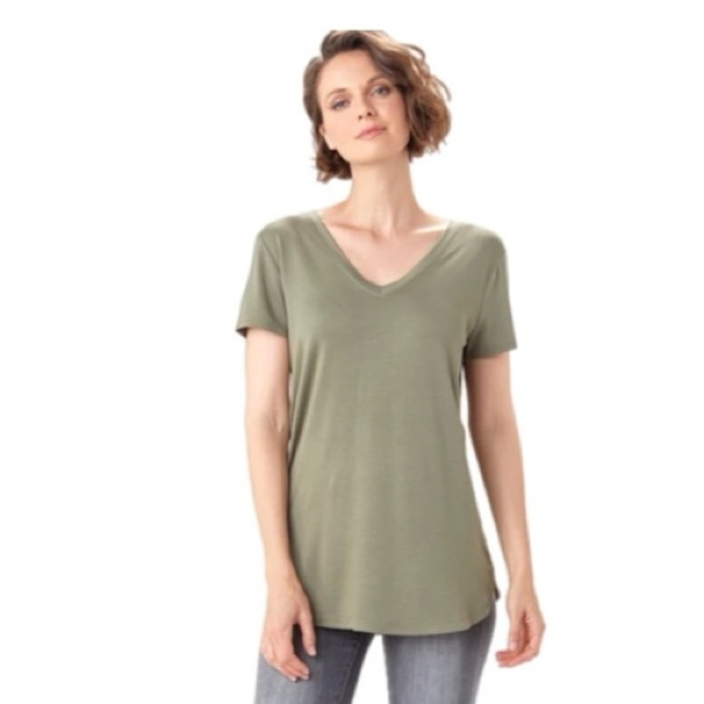 Lole NWT Agda Double V-Neck T-Shirt Short Sleeve Size S